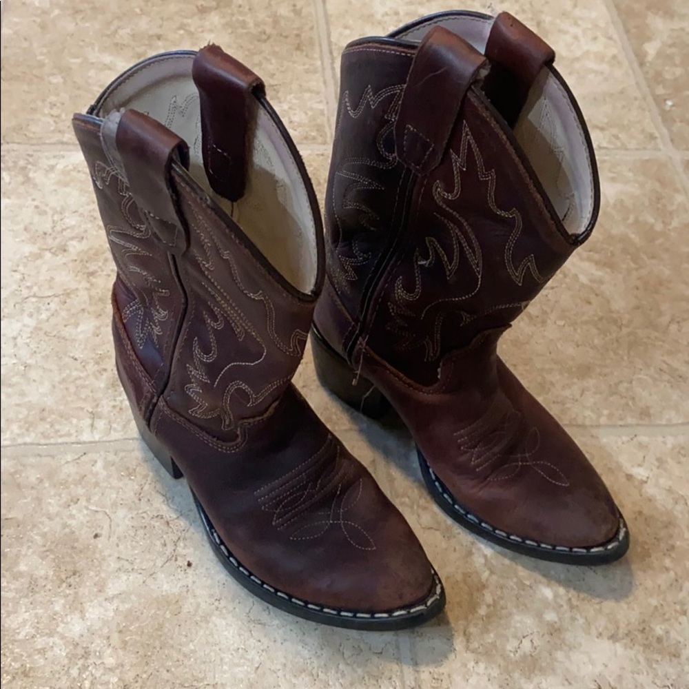 Old West brown cowboy boots.